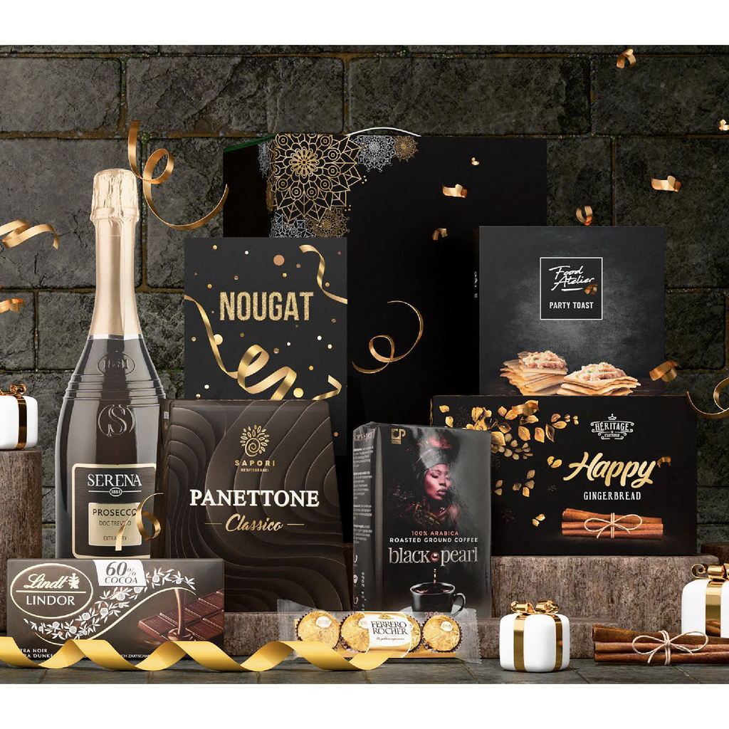 Cos cadou Prosecco Panettone Praline Specialitate Cafea
