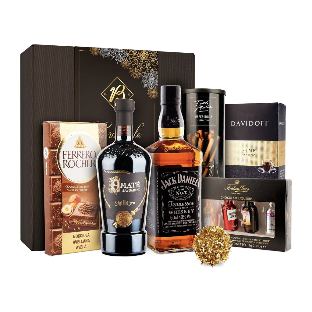 Cos cadou Whiskey Vin rosu Cafea Selectie Lichior