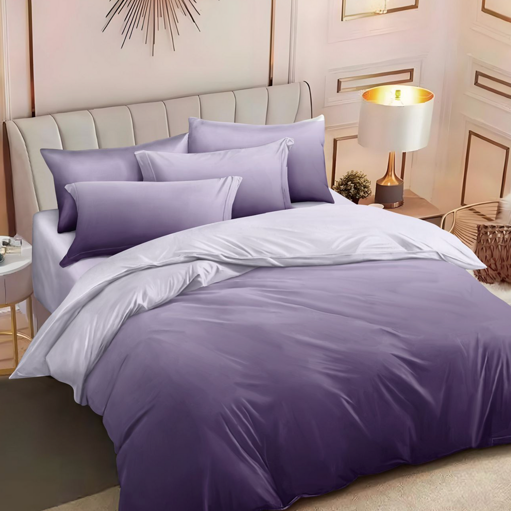 Lenjerie de pat 2 Persoane bumbac finet 6 piese Violet Gradient
