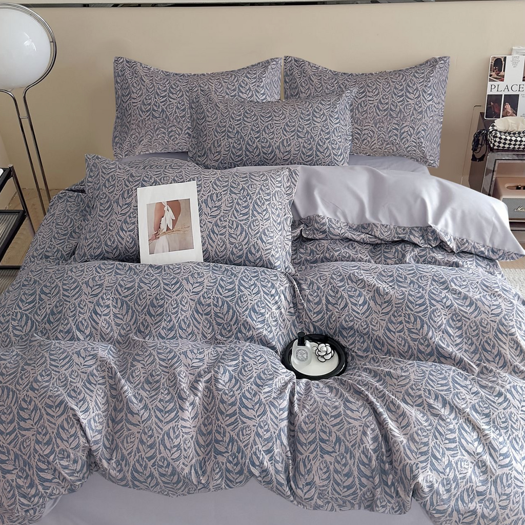 Lenjerie de pat 2 Persoane bumbac finet 6 piese Floral Modern