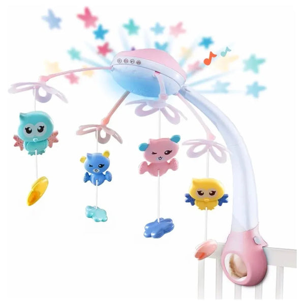 Carusel Interactiv Multifunctional Night Bed – Proiector Stelute 500 Melodii 360°