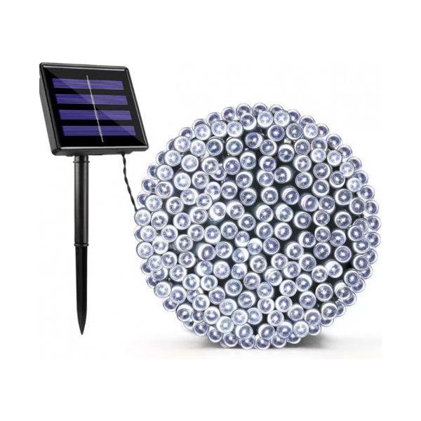 Instalatie de Craciun luminoasa Alba cu incalzire solara 7m