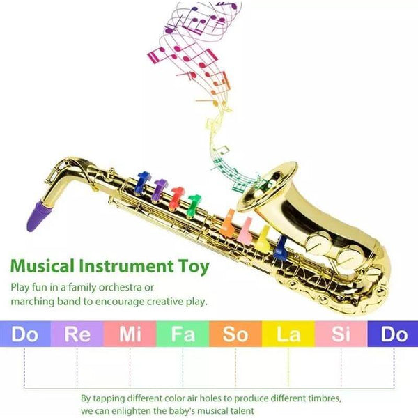 Jucarie saxofon cu 8 note muzicale perfect pentru copii