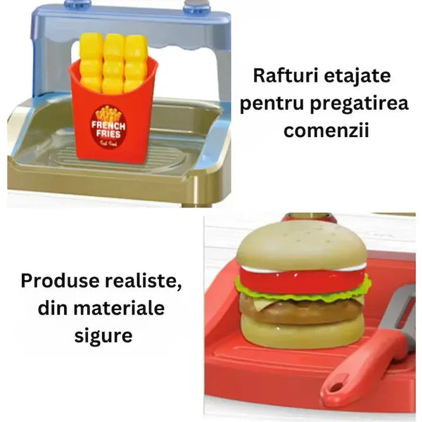 Set Burger Shop – Jucarie Interactiva cu Accesorii pentru Micii Bucatari