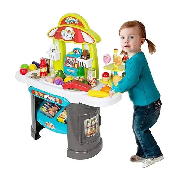 Set de joaca Supermarket cu Casa de Marcat, Scanner si Accesorii 61 Piese